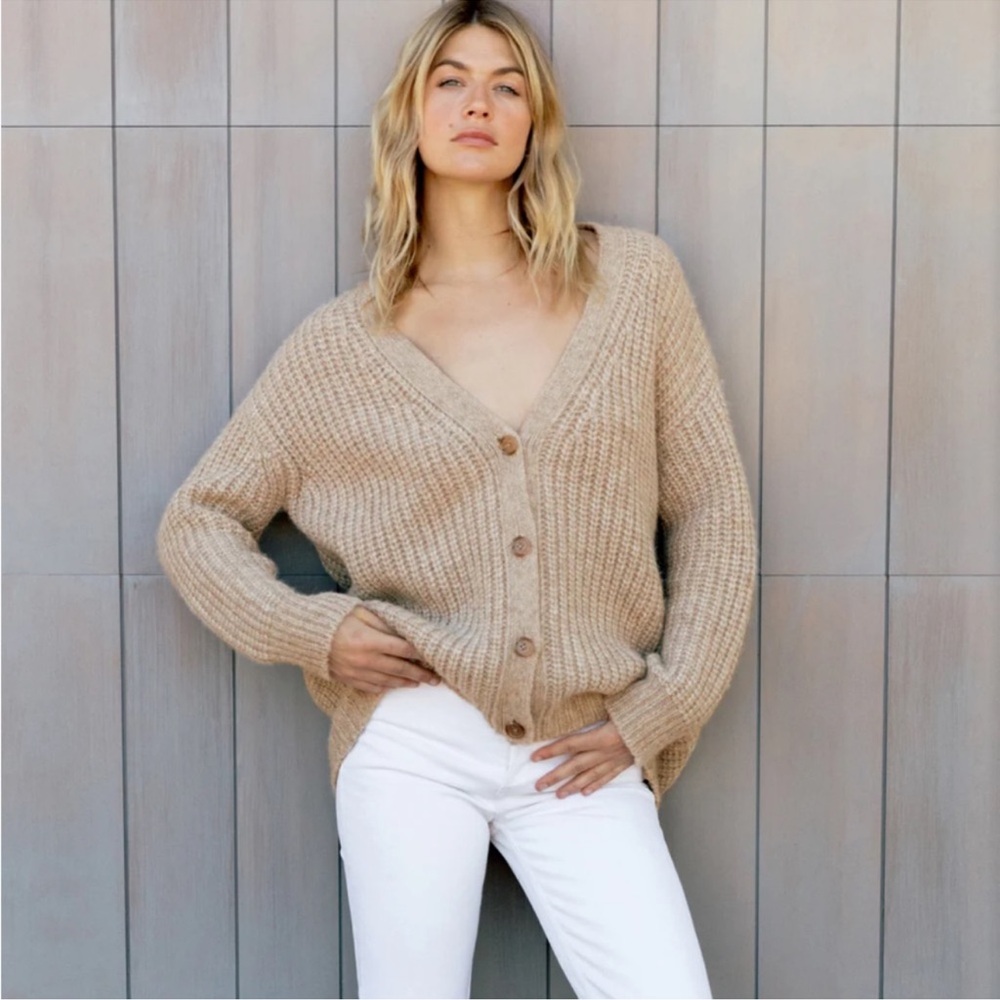 Jenni Kayne Brand New XS Alpaca Cocoon Cardigan Oatmeal